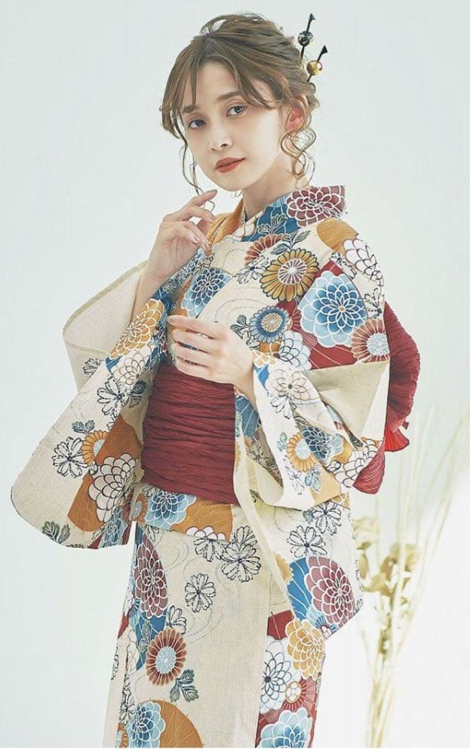 Dita 浴衣5点セット（ゆかた・帯・下駄・着付けマニュアル・腰ひも）