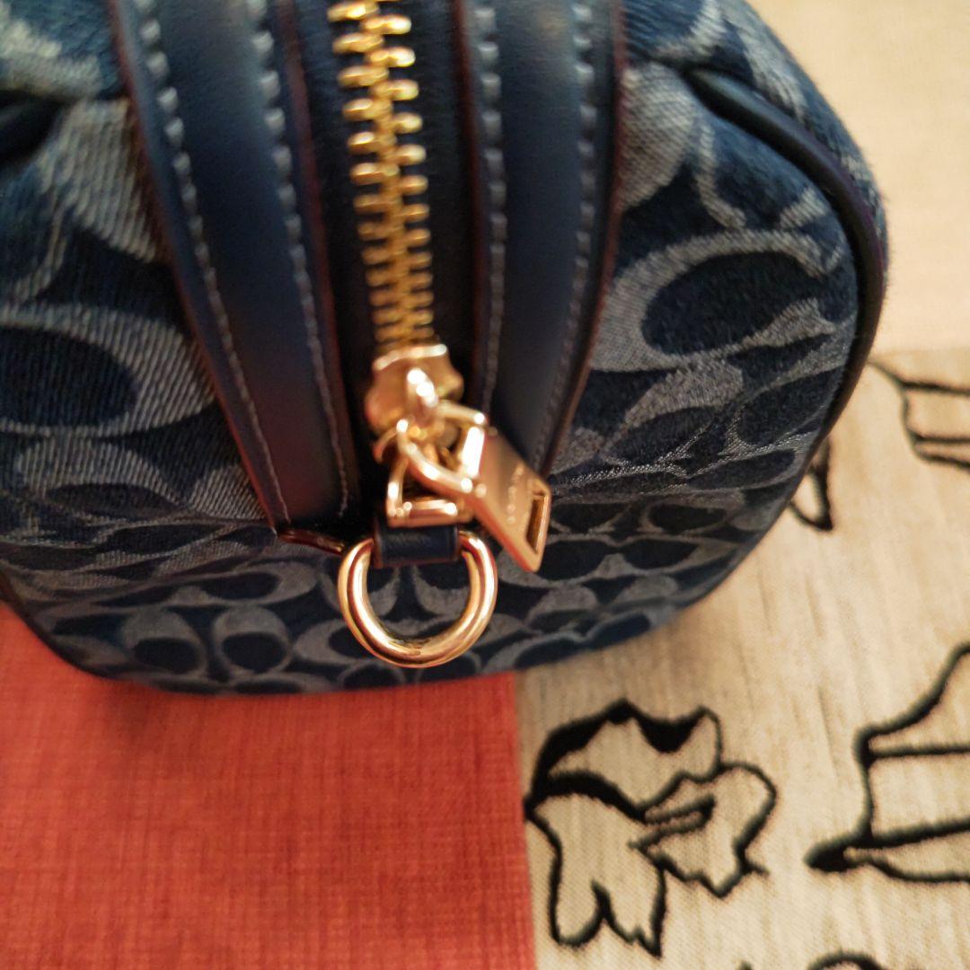 ももたCOACH コーチ ショルダーバッグ ボストンバッグ デニムネイビー