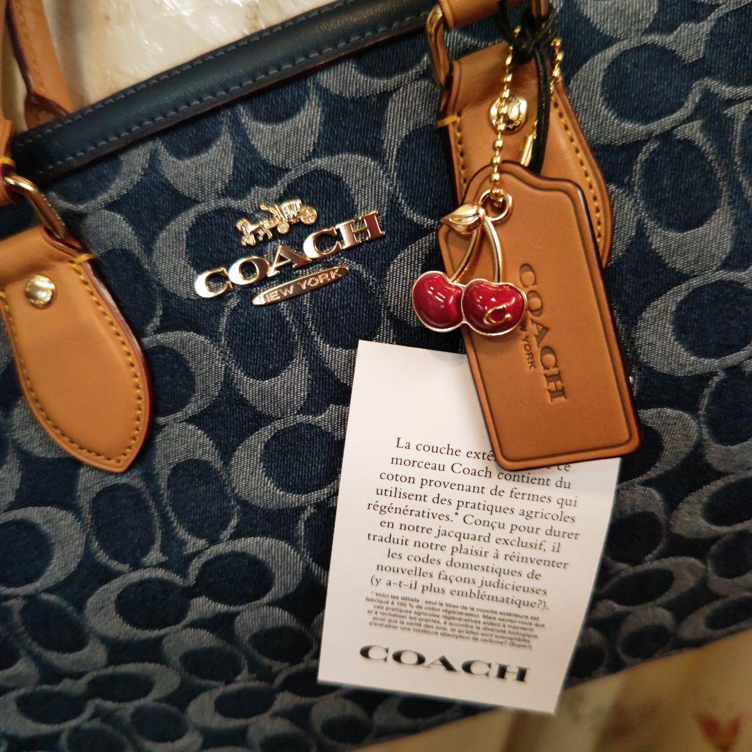 ももたCOACH コーチ ショルダーバッグ ボストンバッグ デニムネイビー