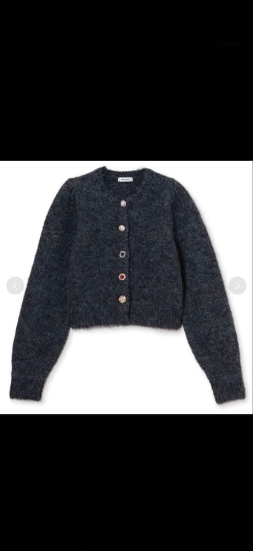 新品タグ付 FRAY.ID アルパカシャギービジューカーディガン CGRY