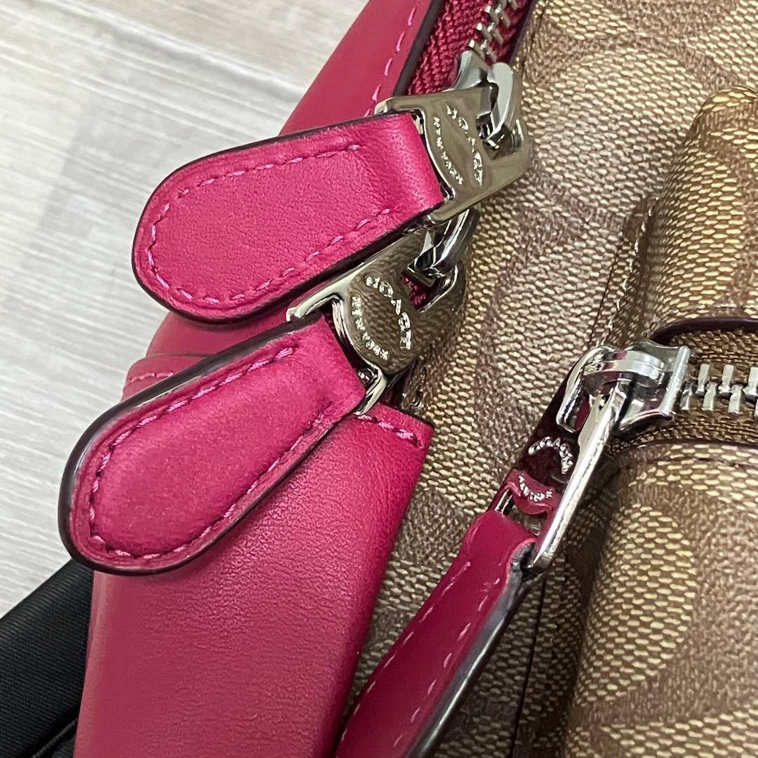 美品 COACH バックパック リュック シグネチャー ピンク
