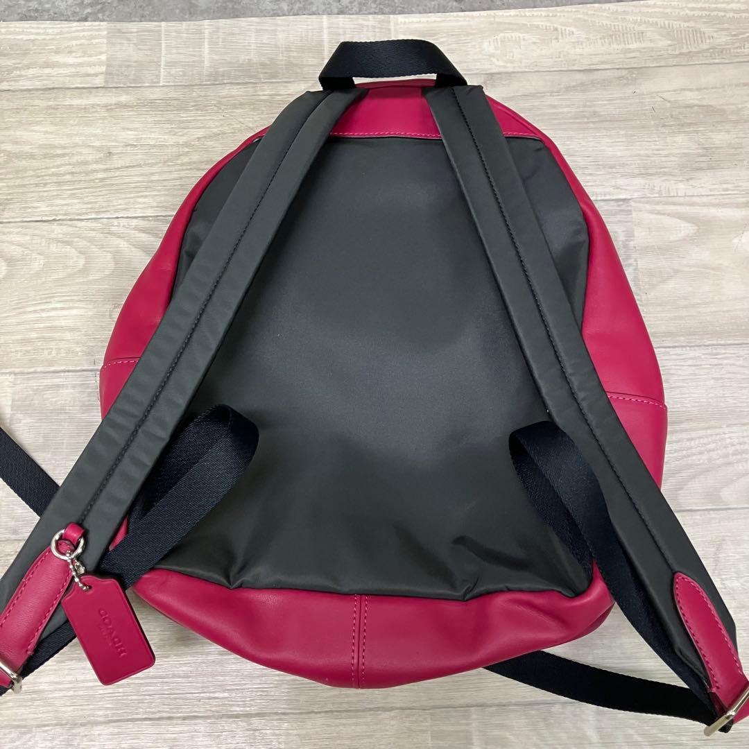 美品 COACH バックパック リュック シグネチャー ピンク