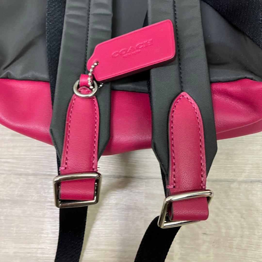 美品 COACH バックパック リュック シグネチャー ピンク