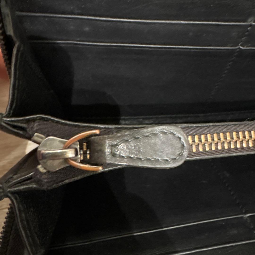 m*u様 ボッテガヴェネタ イントレチャート 長財布 ラウンドジップ ブラック