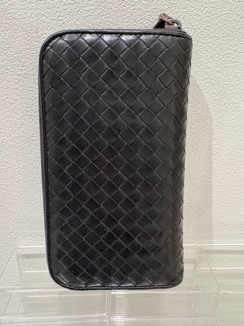 m*u様 ボッテガヴェネタ イントレチャート 長財布 ラウンドジップ ブラック