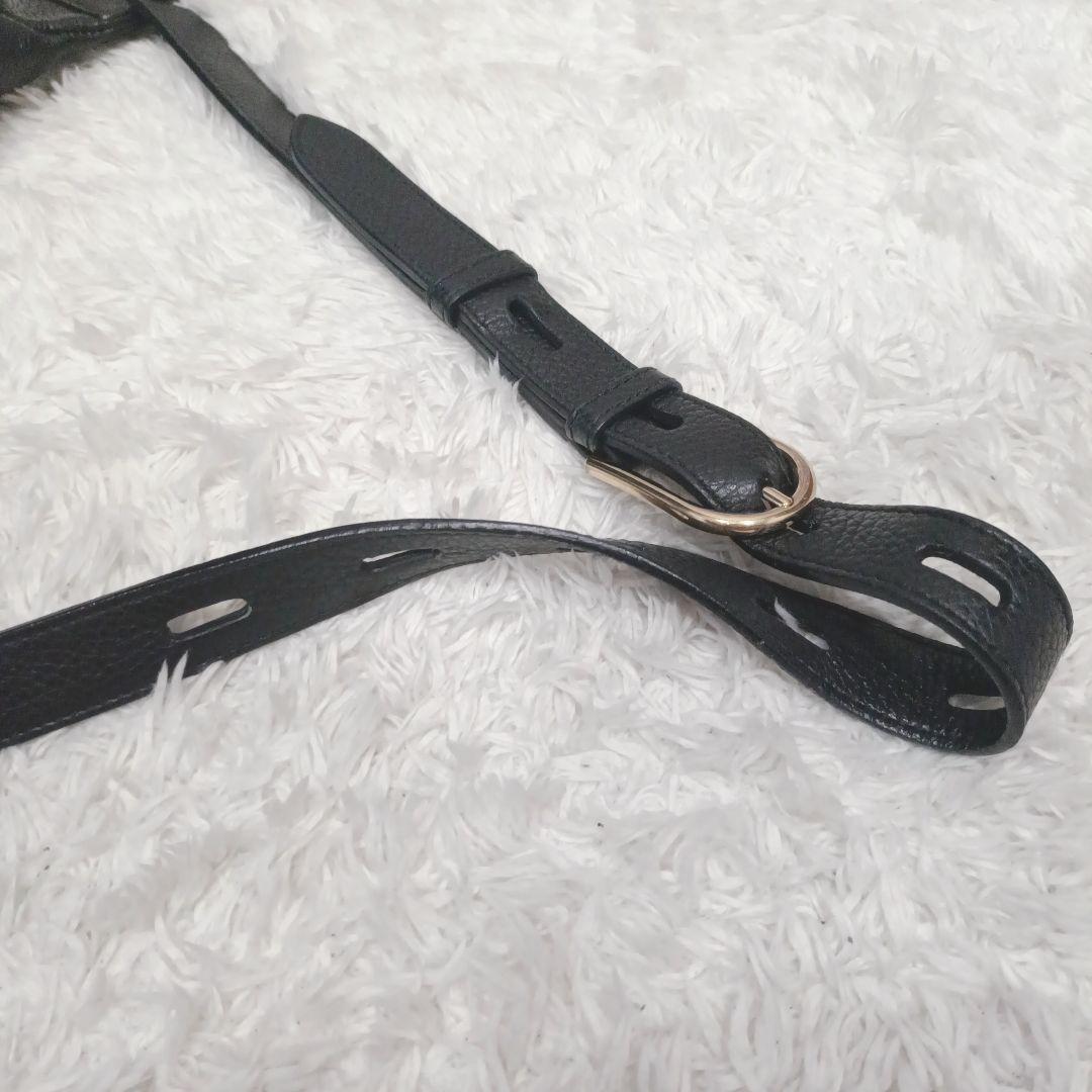 【極美品】FURLA　PIPER S BELT BAG オールレザー シボ革 黒
