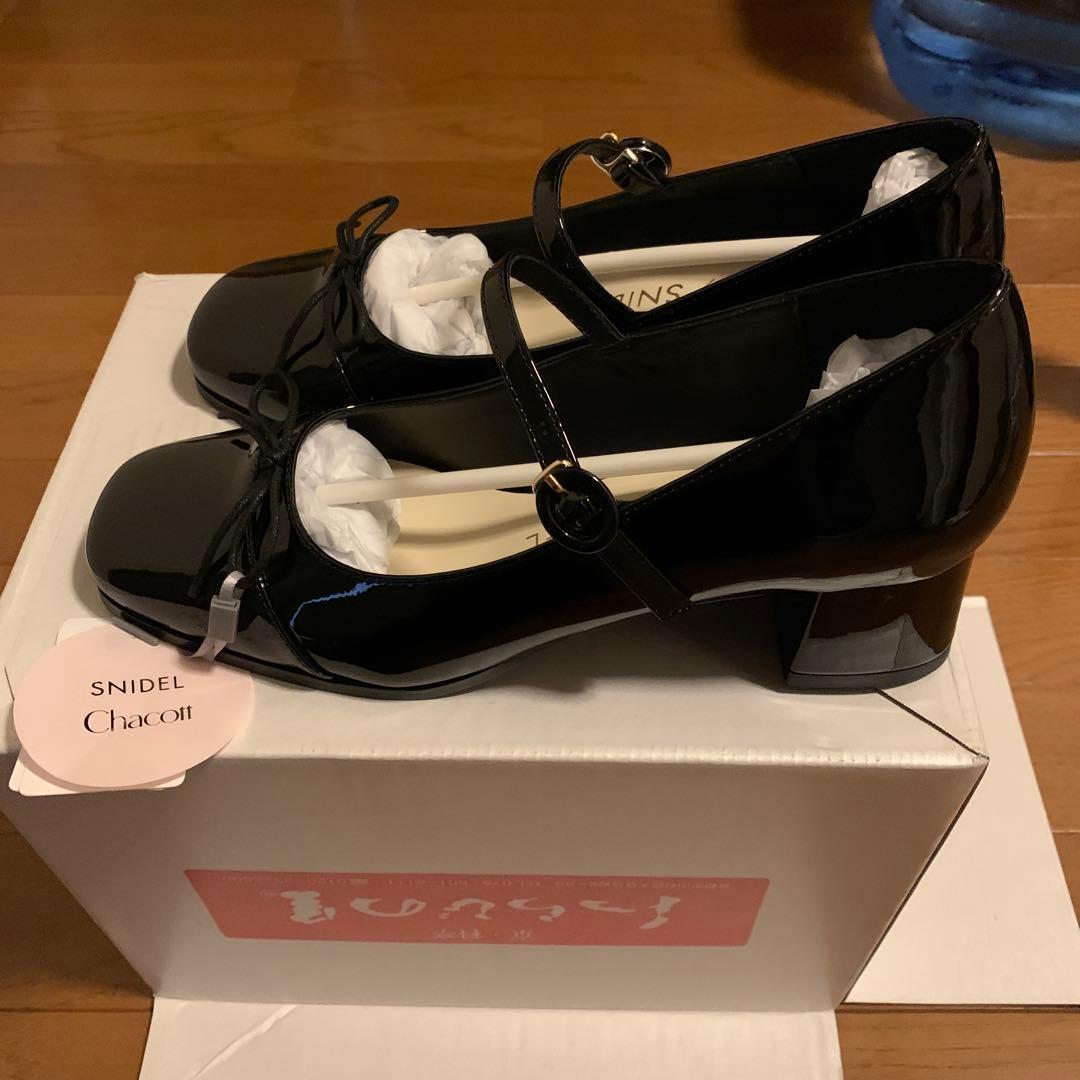 SNIDEL☓Chacottコラボ メリージェーンパンプス BLK Lサイズ