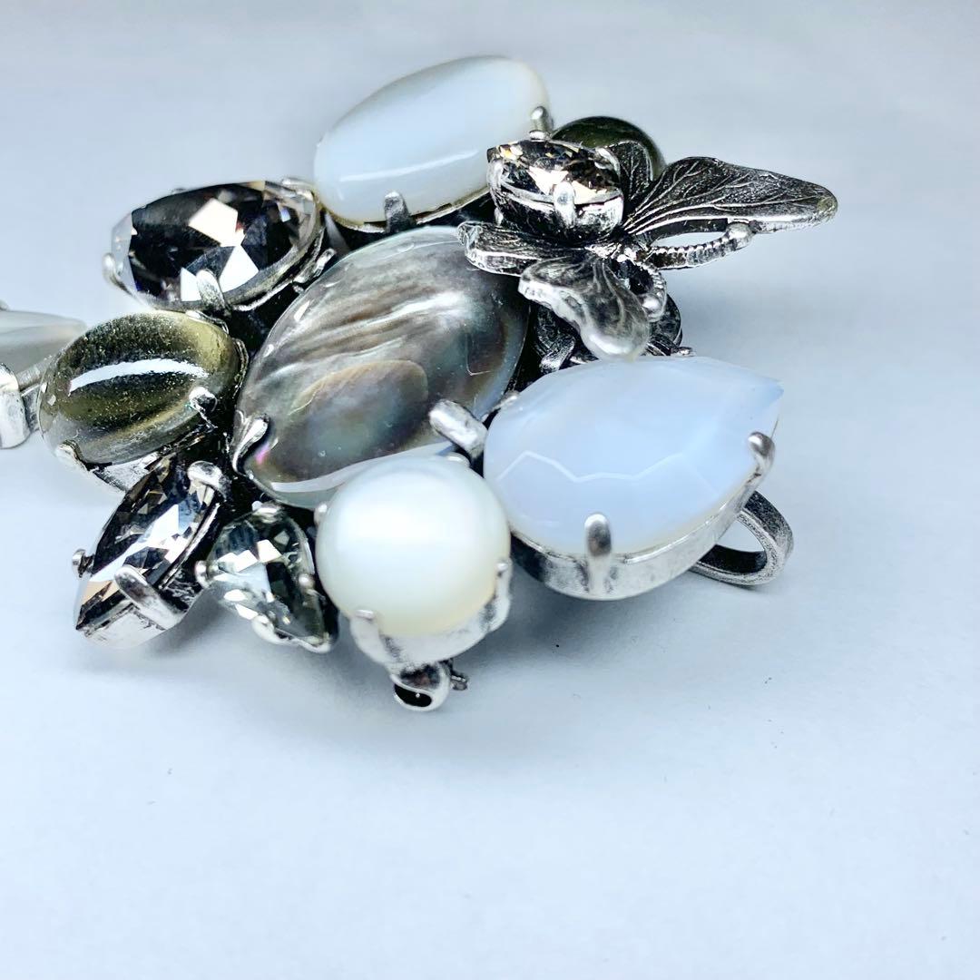 希少 フィリップフェランディス ブローチ ビジュー 蝶装飾 クリスタルストーン