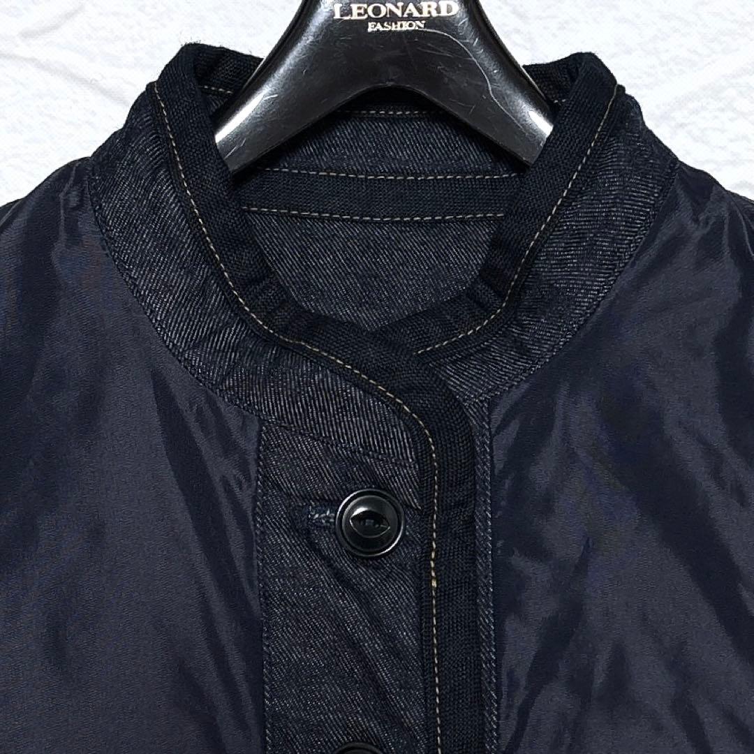 美品✨45R　45プチデニム×厚ナイロンの908キルトベスト　リバーシブル　中綿