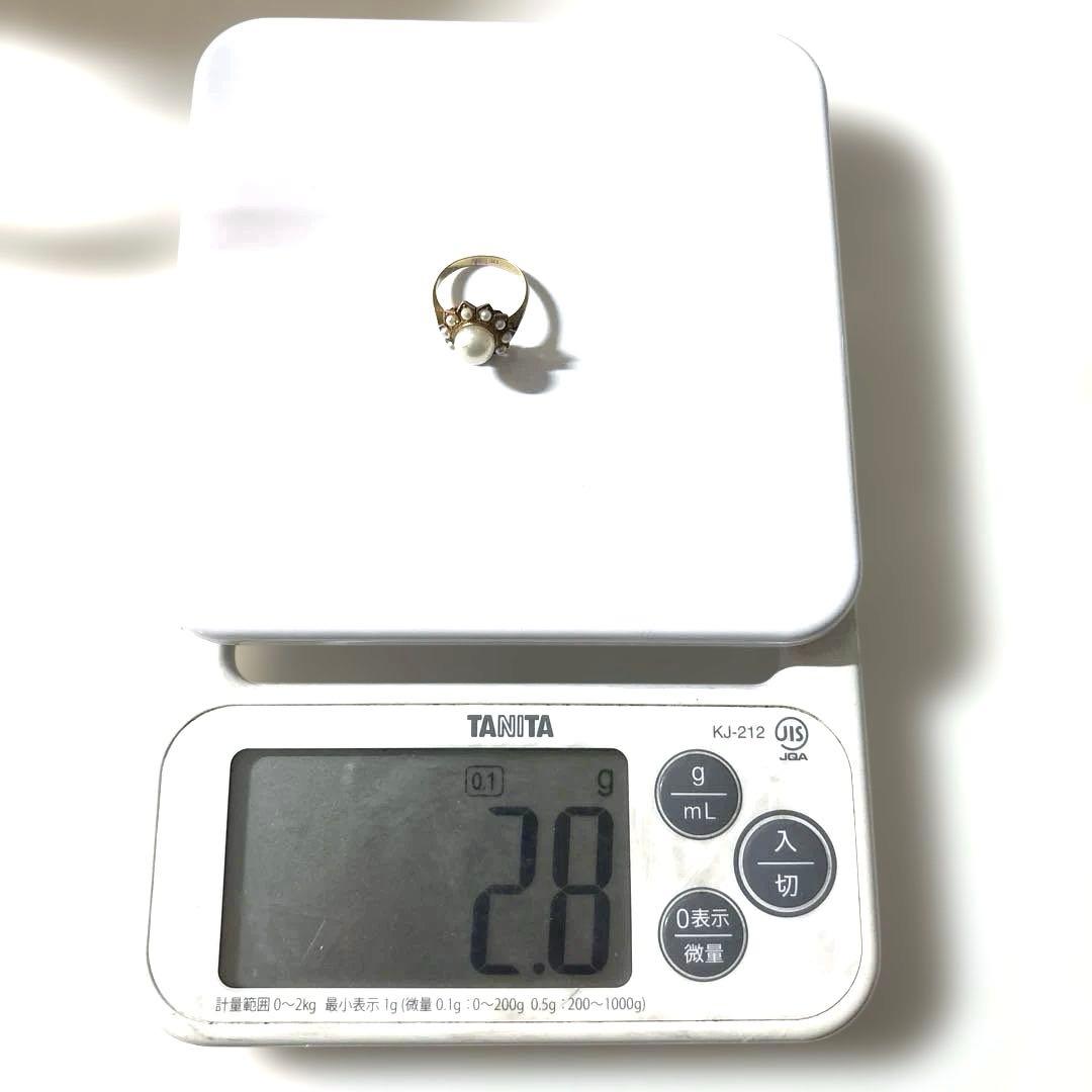 お花　フラワー　パール　リング　ヴィンテージ　アンティーク