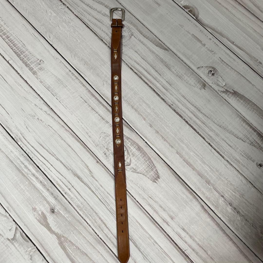 USA製1995年製 希少Justinジャスティン 本革 コンチョ付きベルト