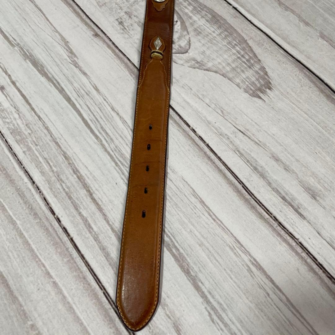 USA製1995年製 希少Justinジャスティン 本革 コンチョ付きベルト