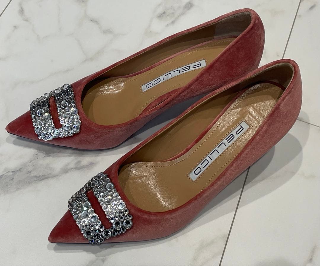 美品　PELLICO（ペリーコ）　ベルベットパンプス　ピンク