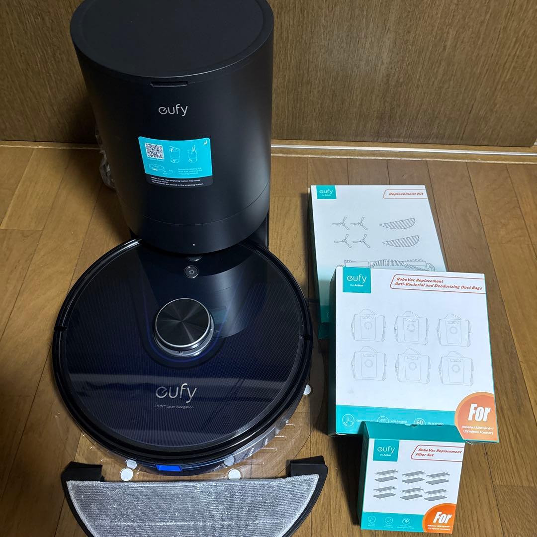 eufy ロボット掃除機本体 ブラック 交換用パーツ付き