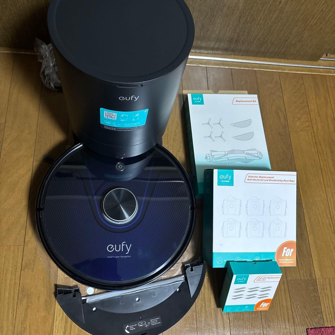 eufy ロボット掃除機本体 ブラック 交換用パーツ付き