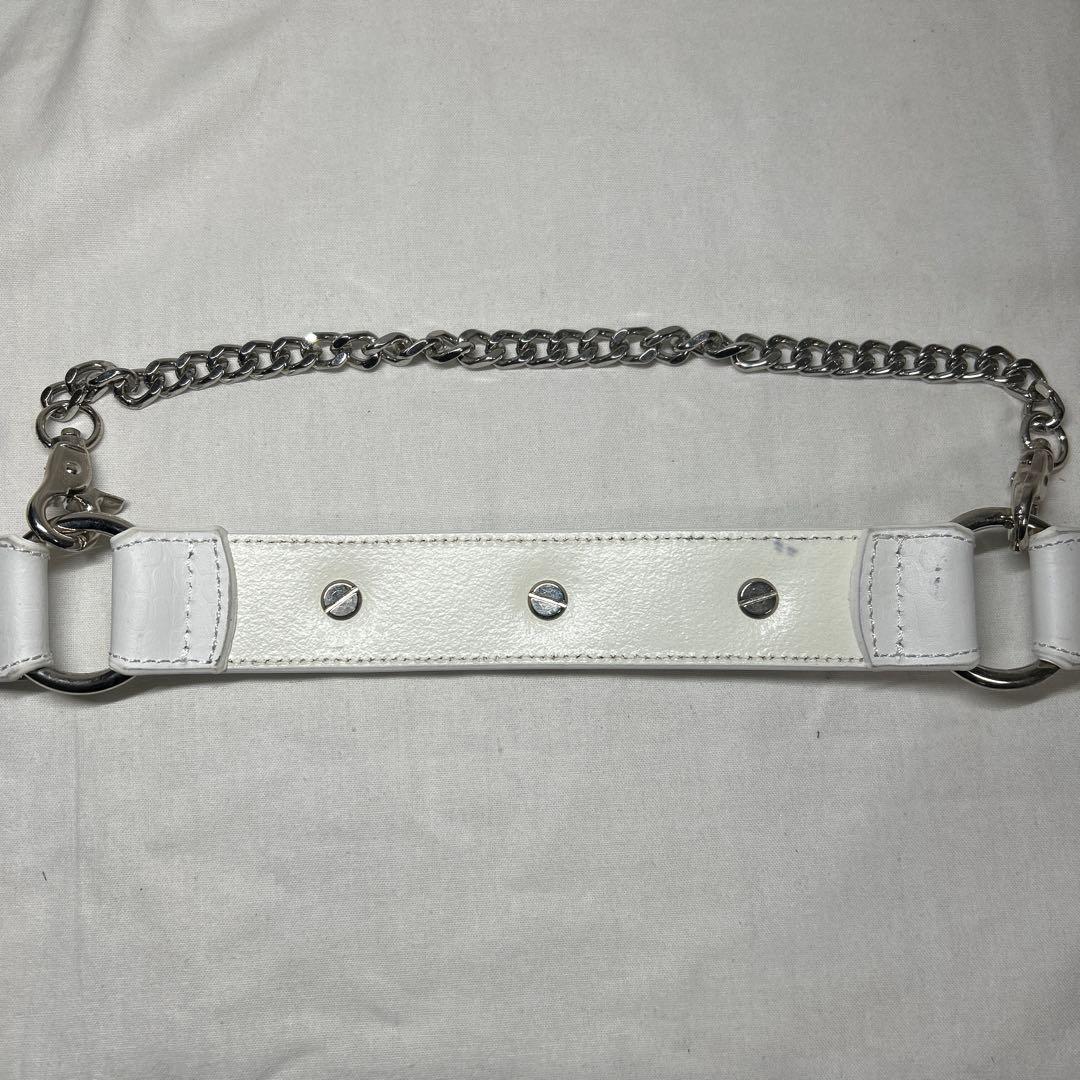 TORNADOMART 本革　コンチョ　スタッズ　ウエスタン　ベルト　レザー　白