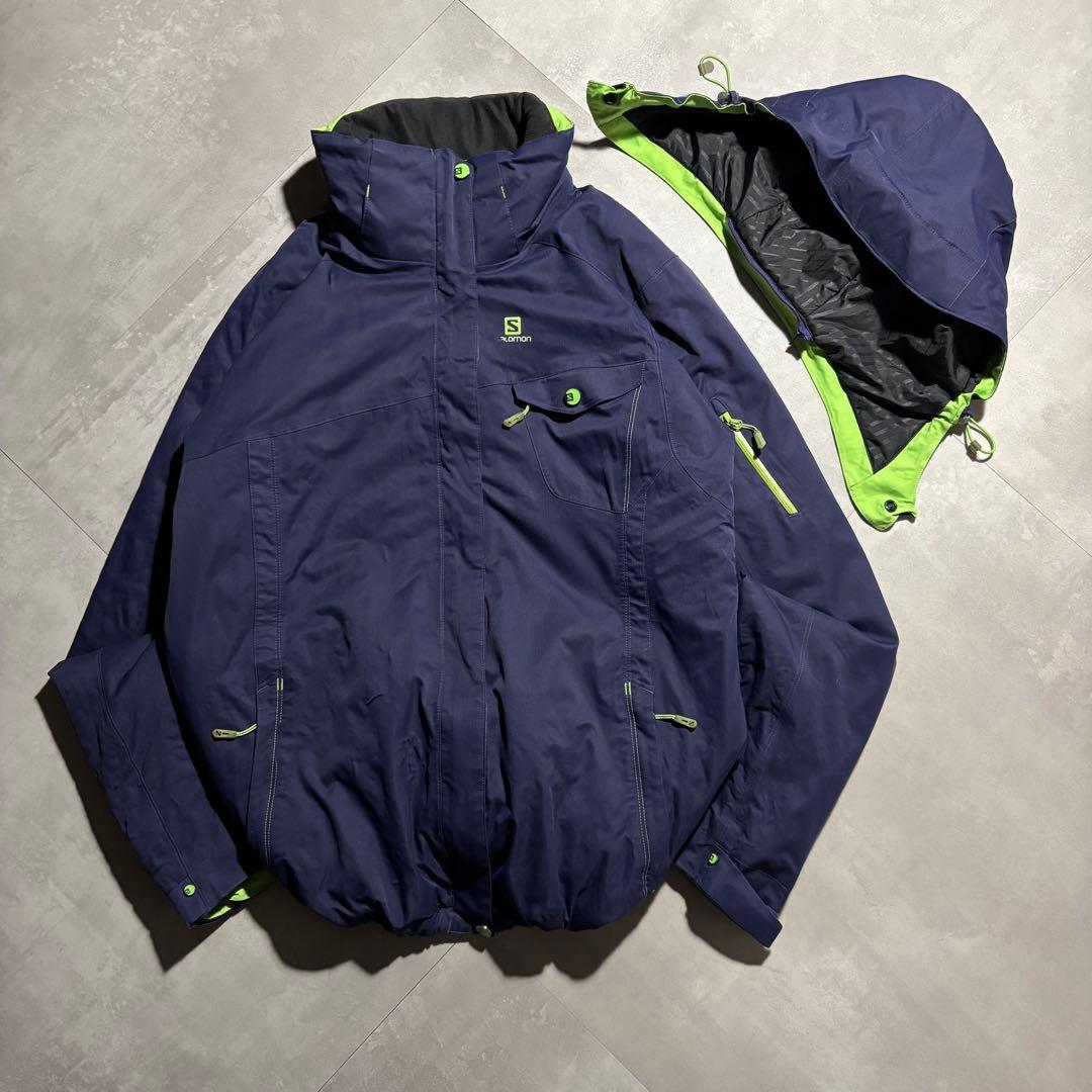 完品 00s SALOMON サロモン マウンテンパーカー パフジャケット　紺色