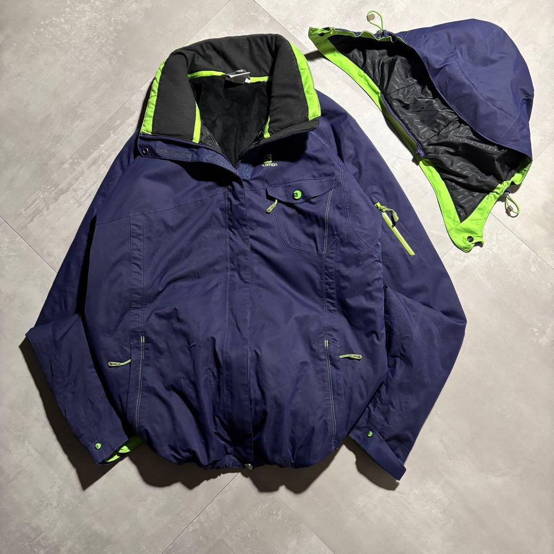 完品 00s SALOMON サロモン マウンテンパーカー パフジャケット　紺色