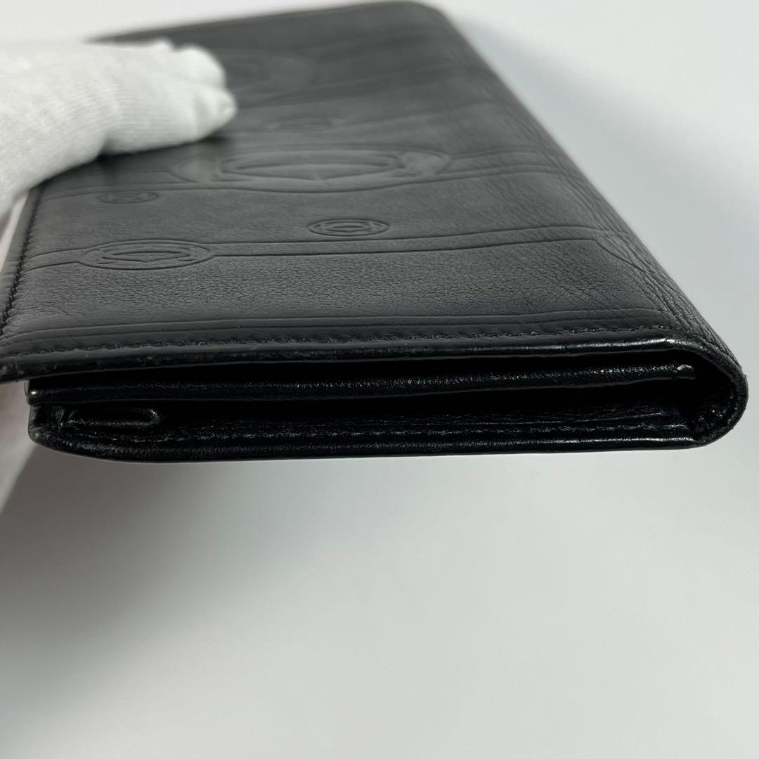 Cartier　長財布 パッピーバースデー レザー 黒 カード入れ 小銭入れ