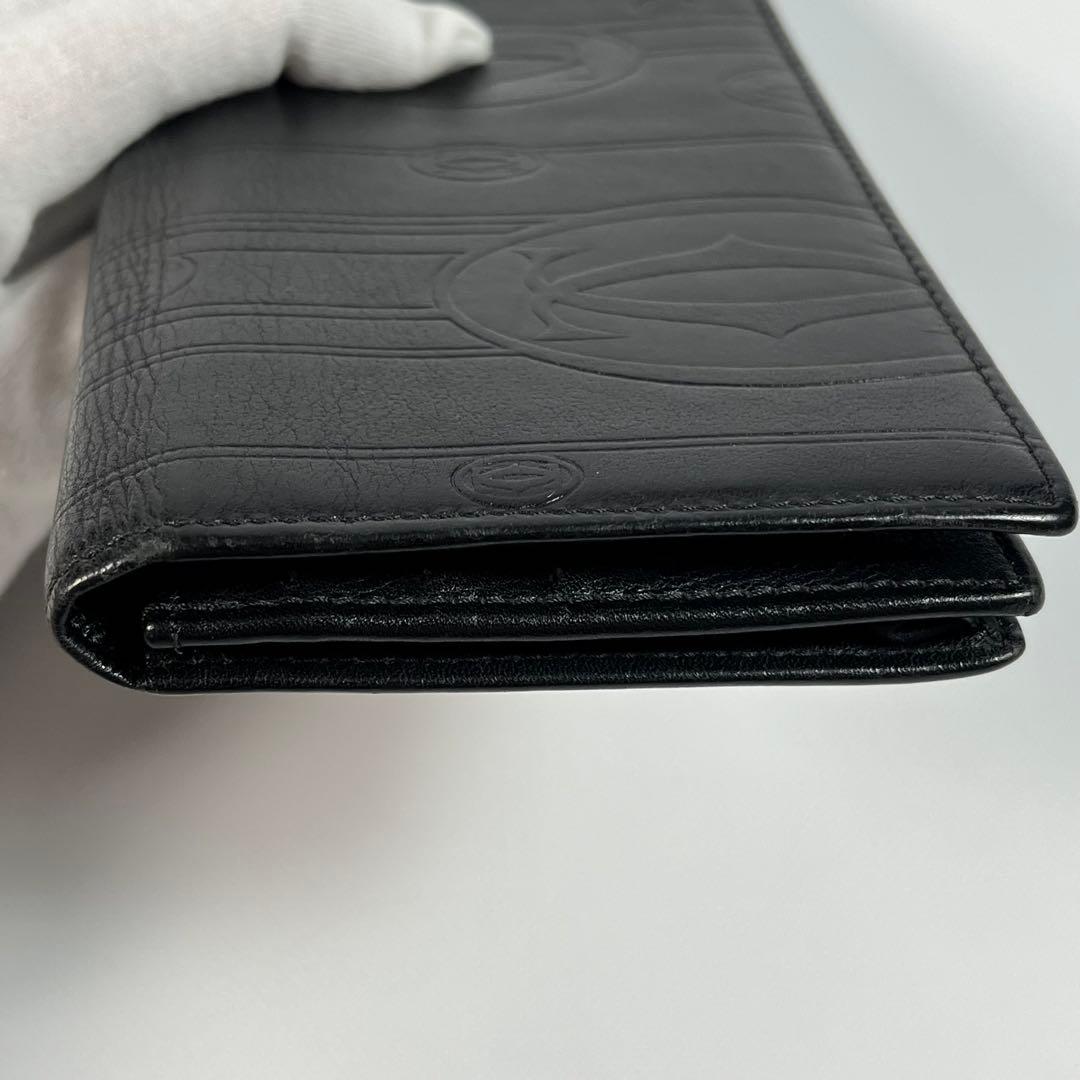 Cartier　長財布 パッピーバースデー レザー 黒 カード入れ 小銭入れ