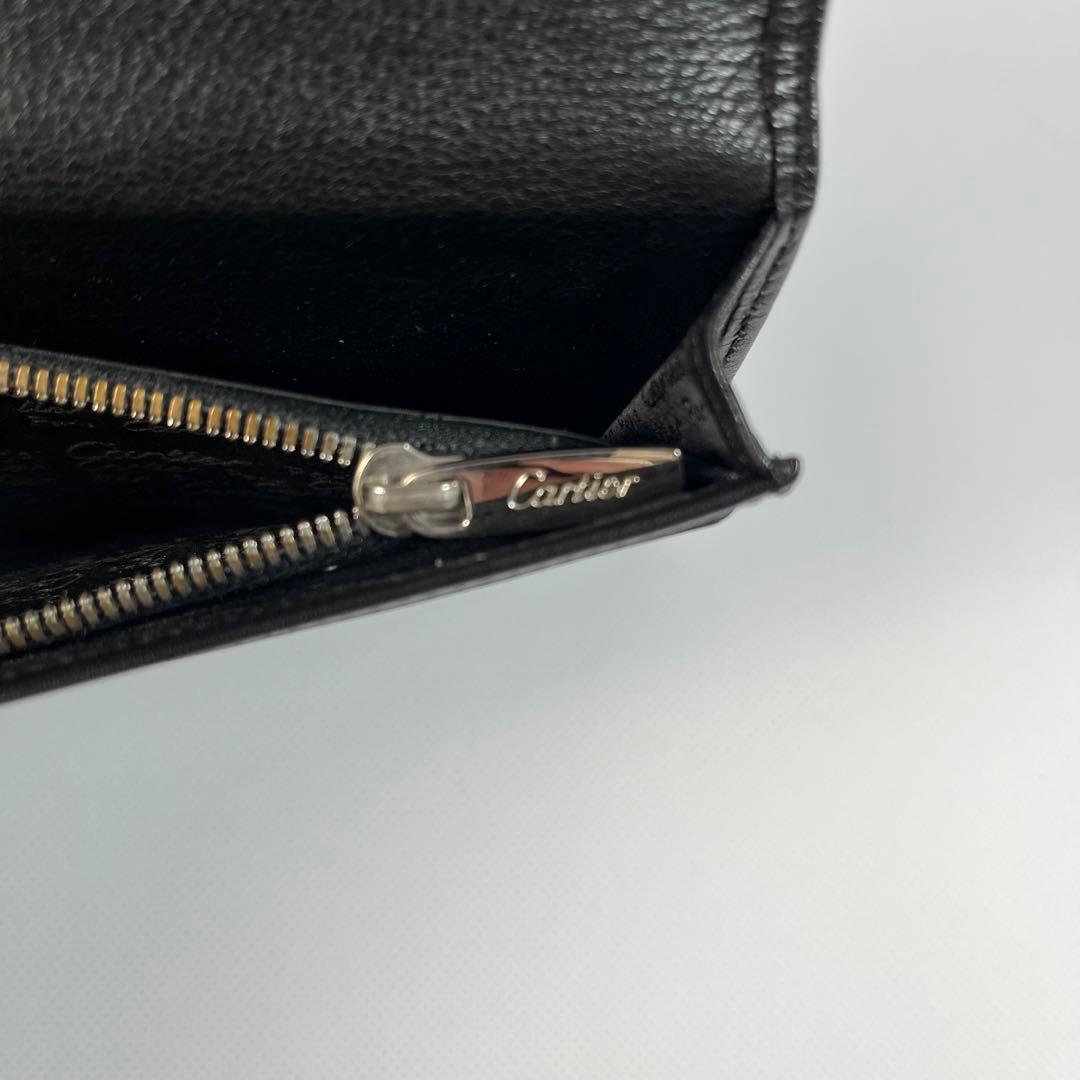 Cartier　長財布 パッピーバースデー レザー 黒 カード入れ 小銭入れ