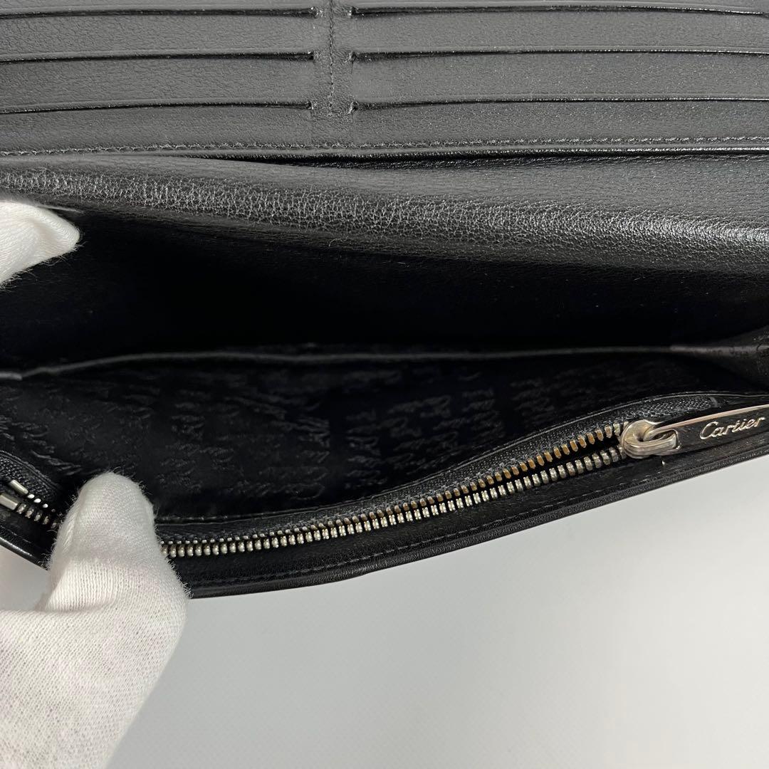 Cartier　長財布 パッピーバースデー レザー 黒 カード入れ 小銭入れ