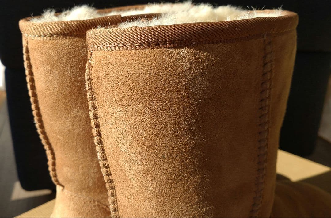 【美品】UGG ムートンブーツ　ショート　キャメル　 チェスナット　 23cm