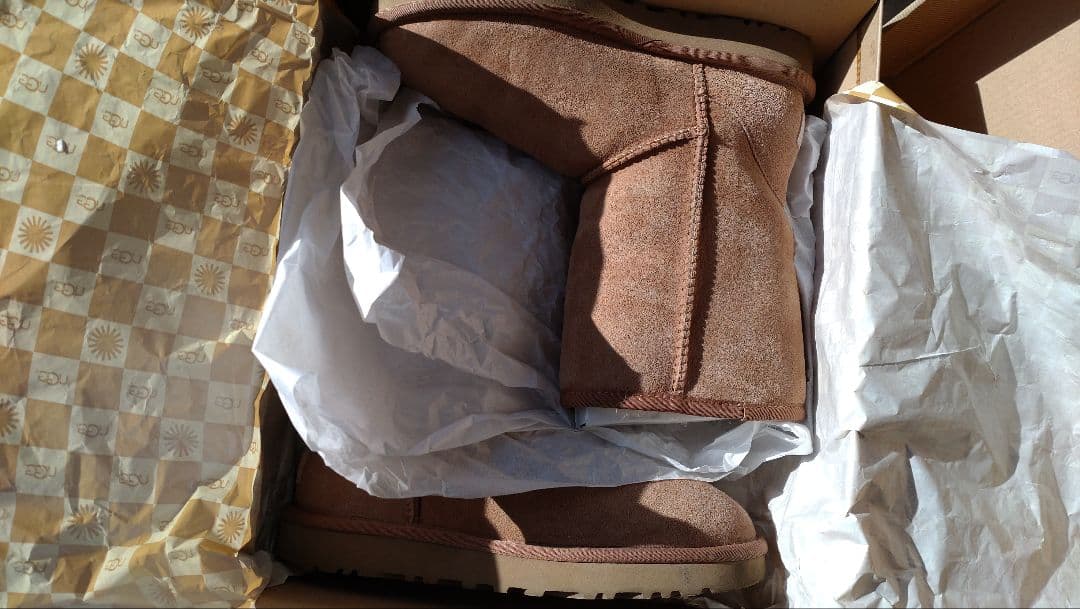 【美品】UGG ムートンブーツ　ショート　キャメル　 チェスナット　 23cm