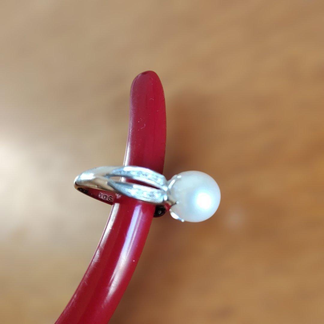 プラチナリング　アコヤパールリング