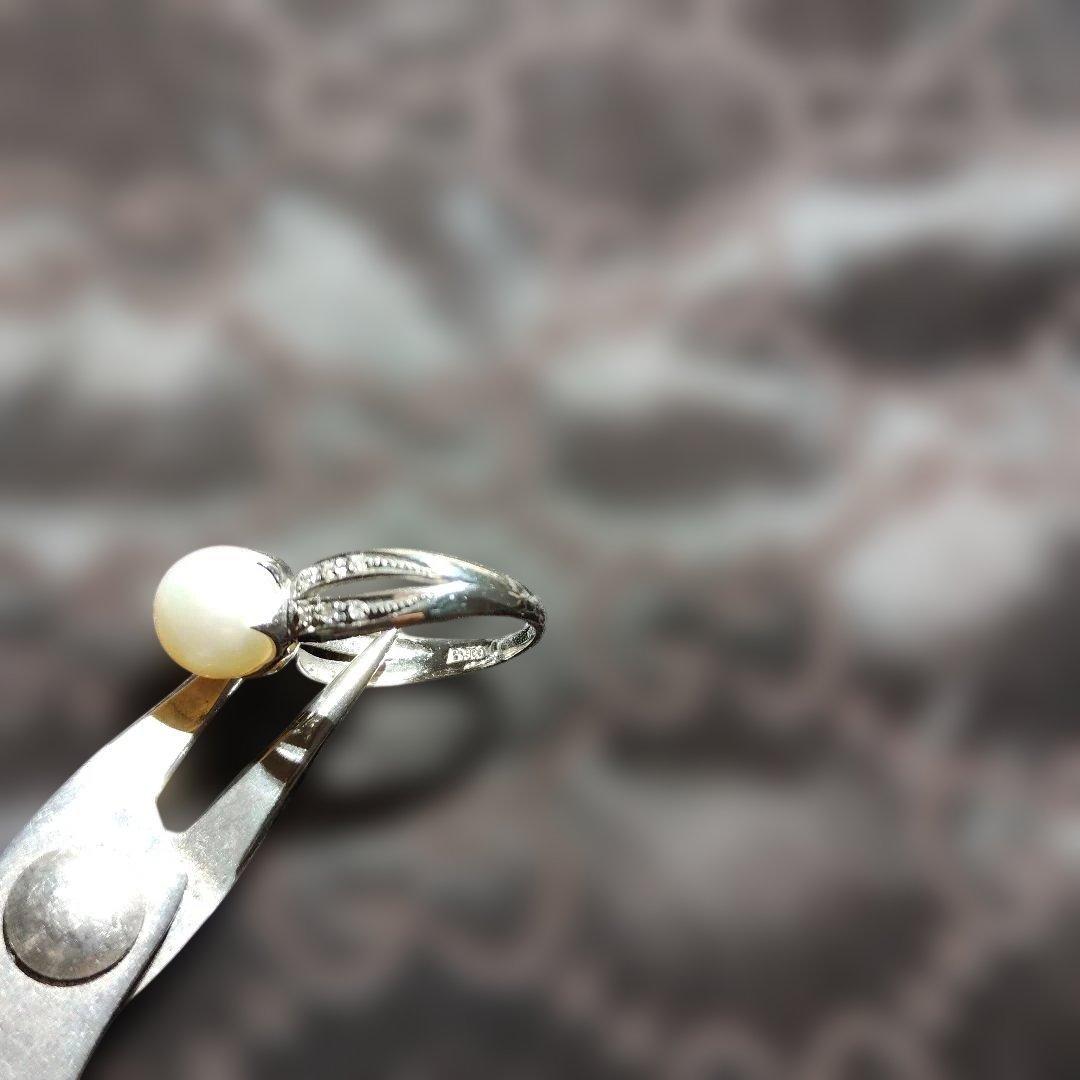 プラチナリング　アコヤパールリング