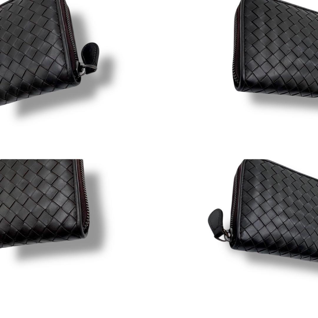 美品✨ボッテガヴェネタ 長財布 ラウンドファスナー イントレチャート レザー 茶