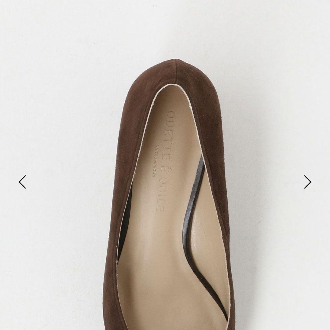 【現行品/美品】オデットエオディールパンプス　ブロックヒール　ダークブラウン