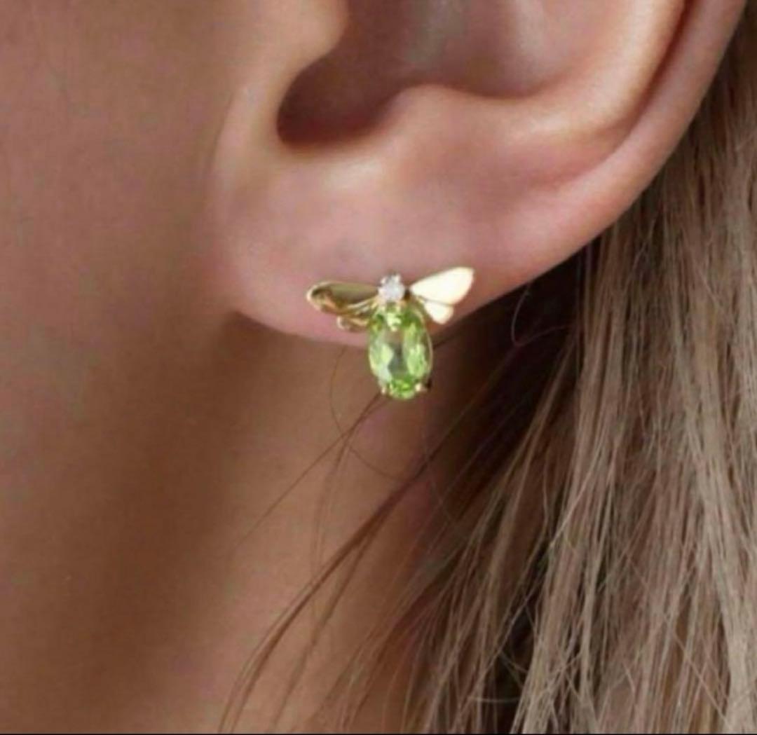 bijou de M ペリドット ミツバチ ピアス