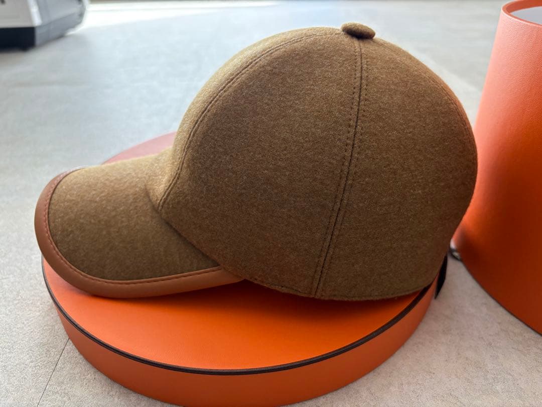 エルメス キャップ 帽子 セレナ ブラウン ゴールド ウール 58 レディース