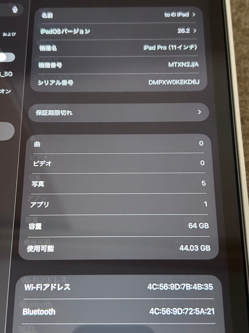 iPad Pro 11インチ　第1世代　64GB バッテリー94%