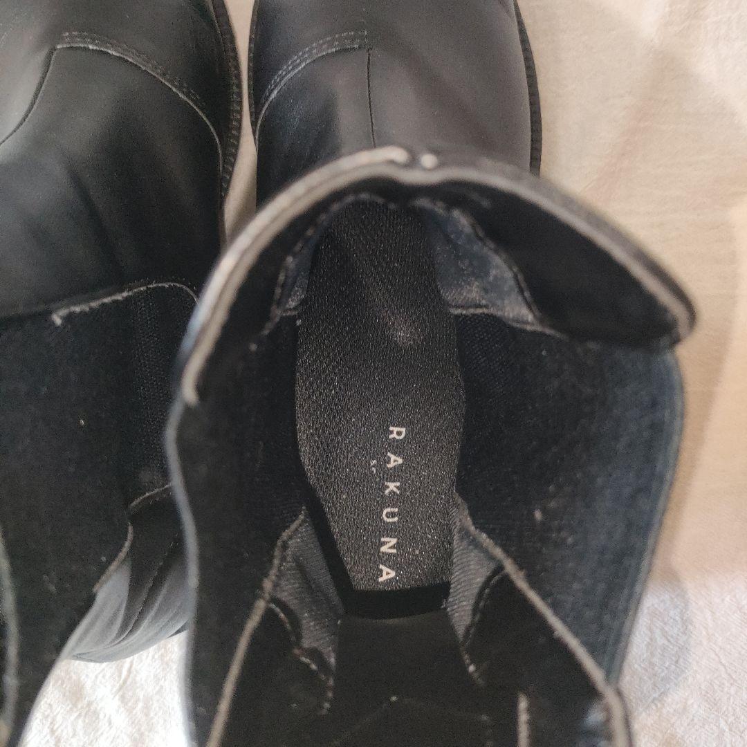 RAKUNA サイドゴアブーツ　整体靴　ブラック Мサイズ