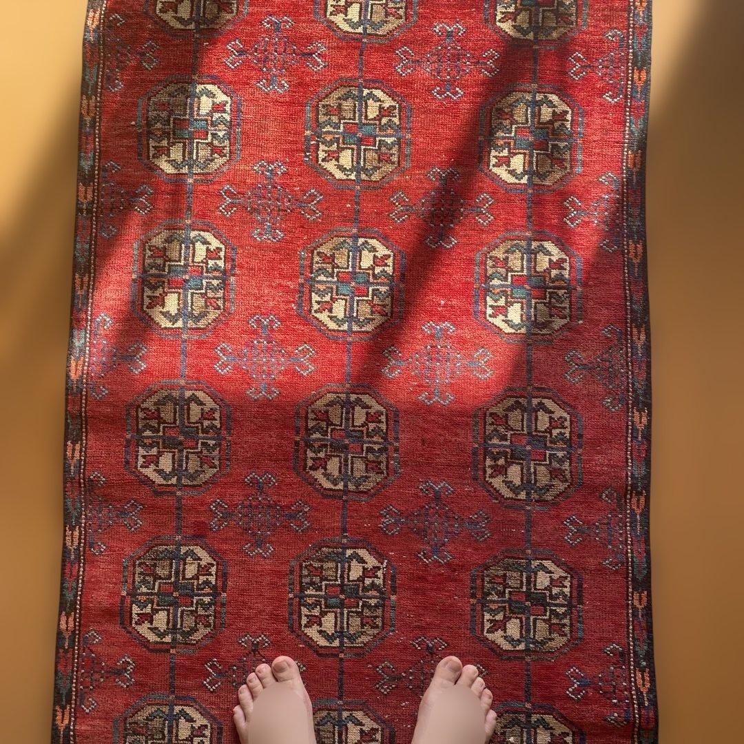 バルーチ族 イラン ザーヘダーン産 幾何学模様 ウール トライバルラグ 45年物