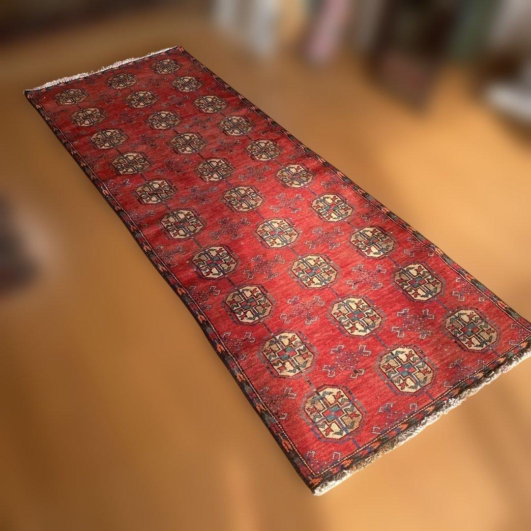 バルーチ族 イラン ザーヘダーン産 幾何学模様 ウール トライバルラグ 45年物