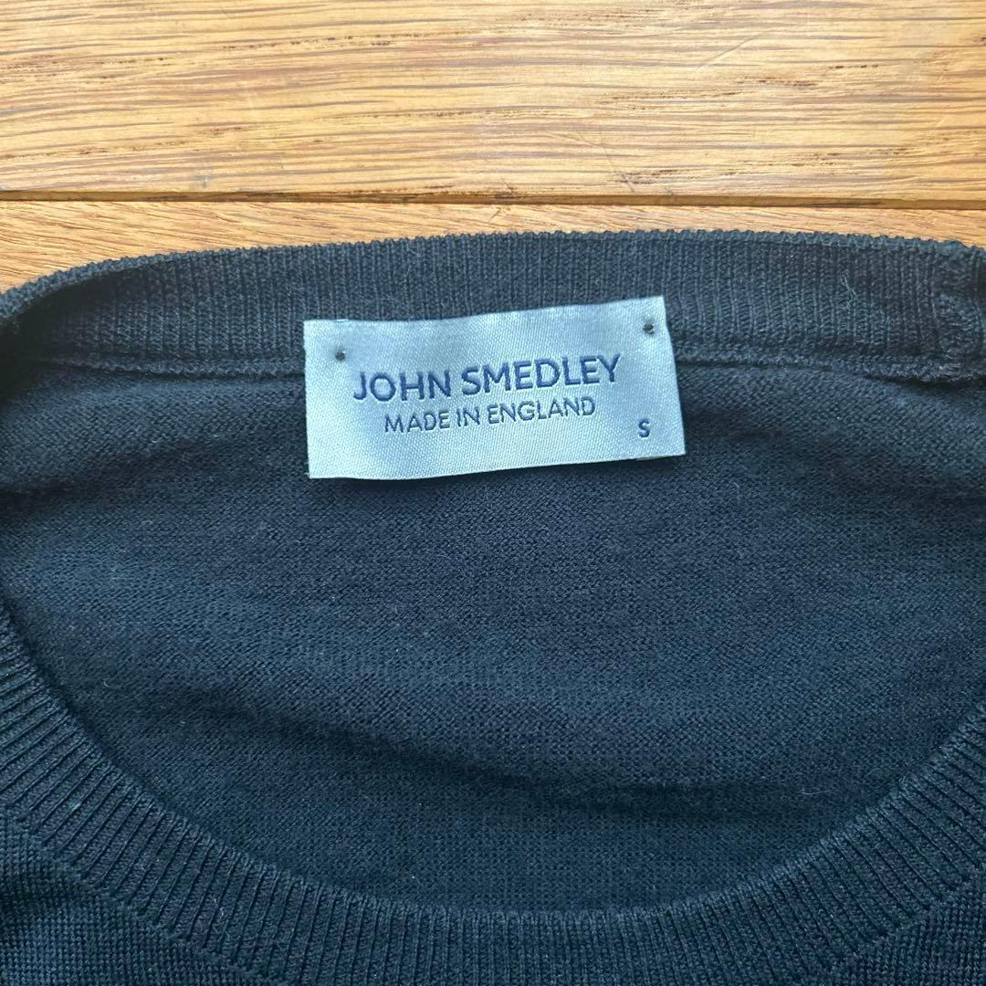 JOHN SMEDLEY ジョンスメドレー クルーネックニット ブラック S
