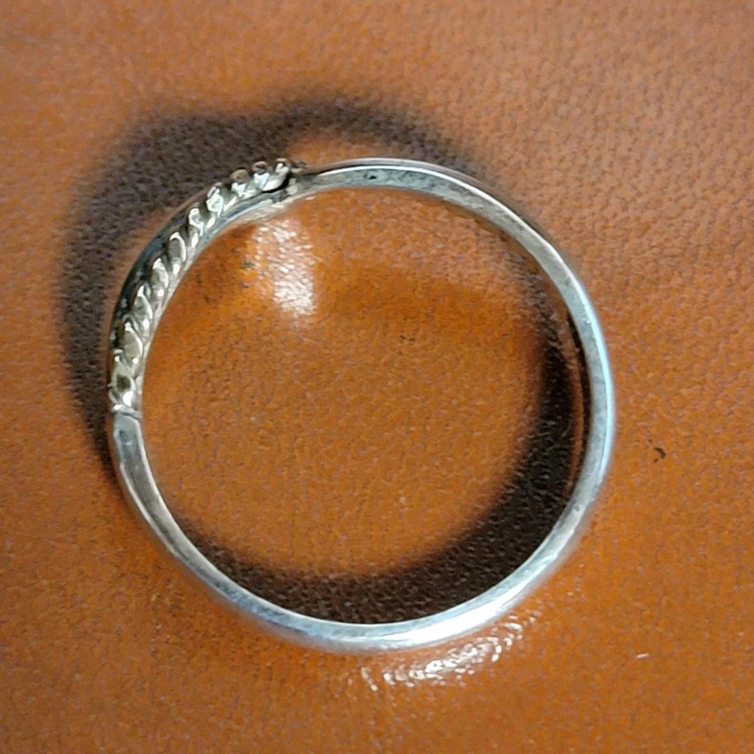 ビンテージ品 K18 シルバー925 ツイスト コンビリング ゴールド