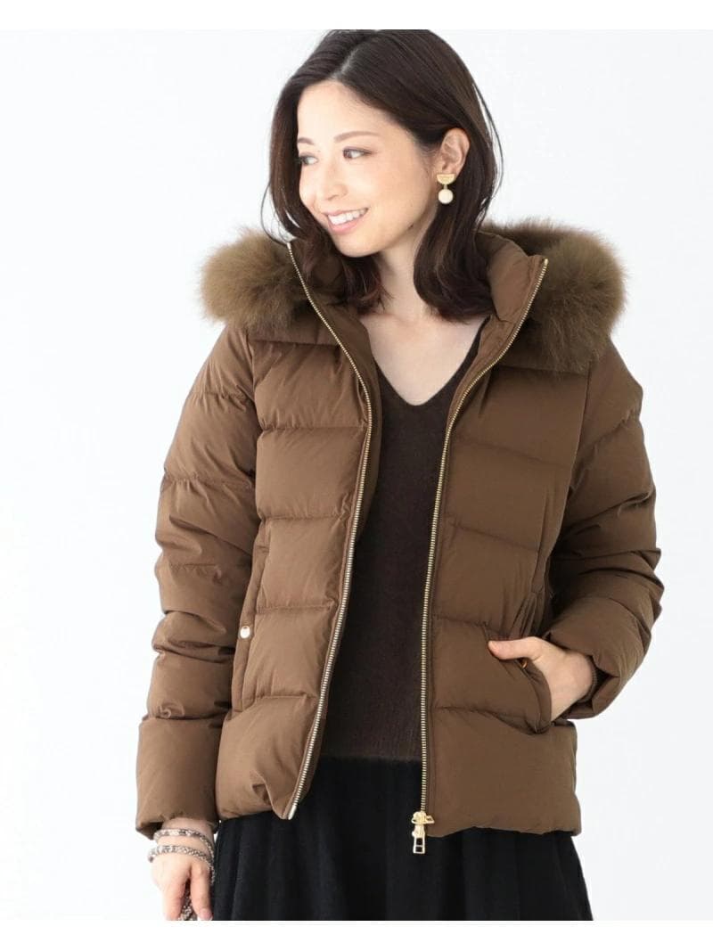 美品 デミルクスビームス FOXファー ショートダウン ブラウン 38