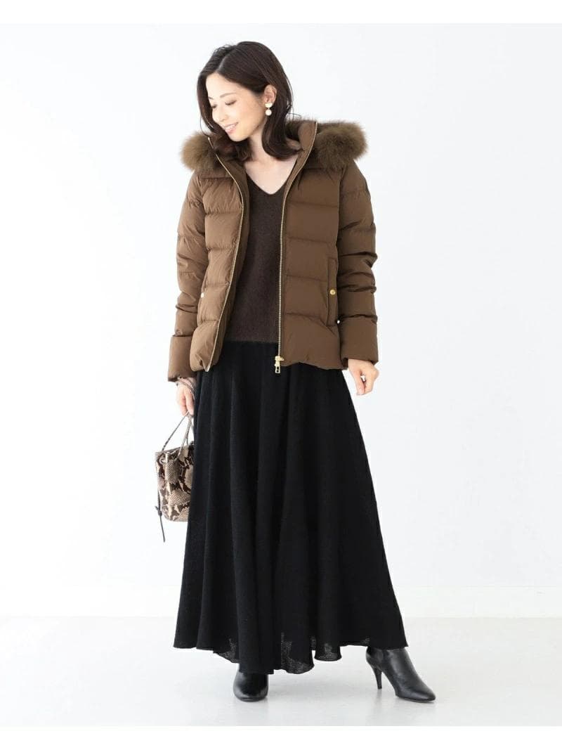 美品 デミルクスビームス FOXファー ショートダウン ブラウン 38