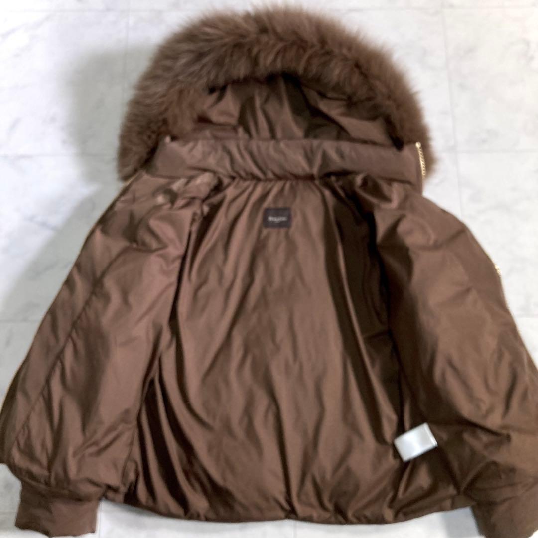 美品 デミルクスビームス FOXファー ショートダウン ブラウン 38