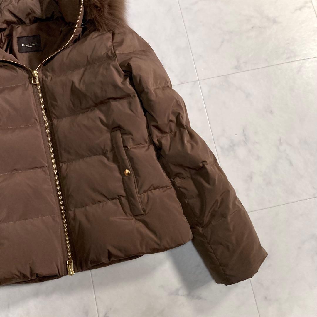 美品 デミルクスビームス FOXファー ショートダウン ブラウン 38