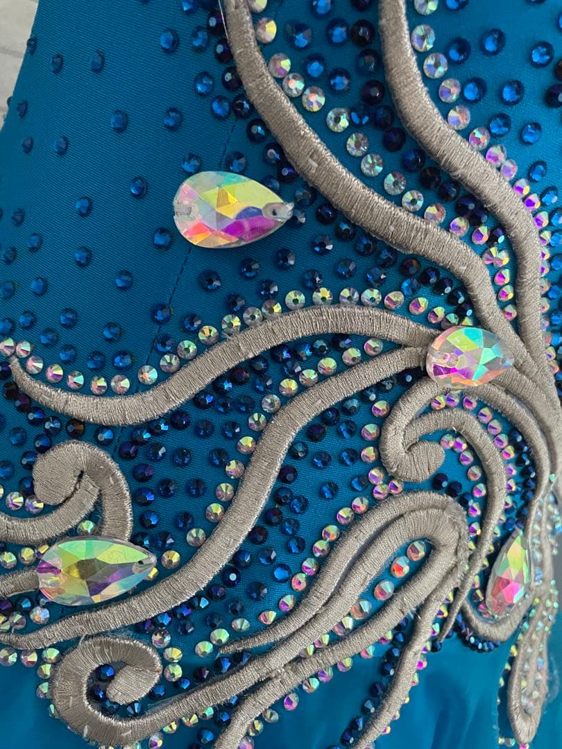 社交ダンス　スタンダードドレス⭐️ブルーM