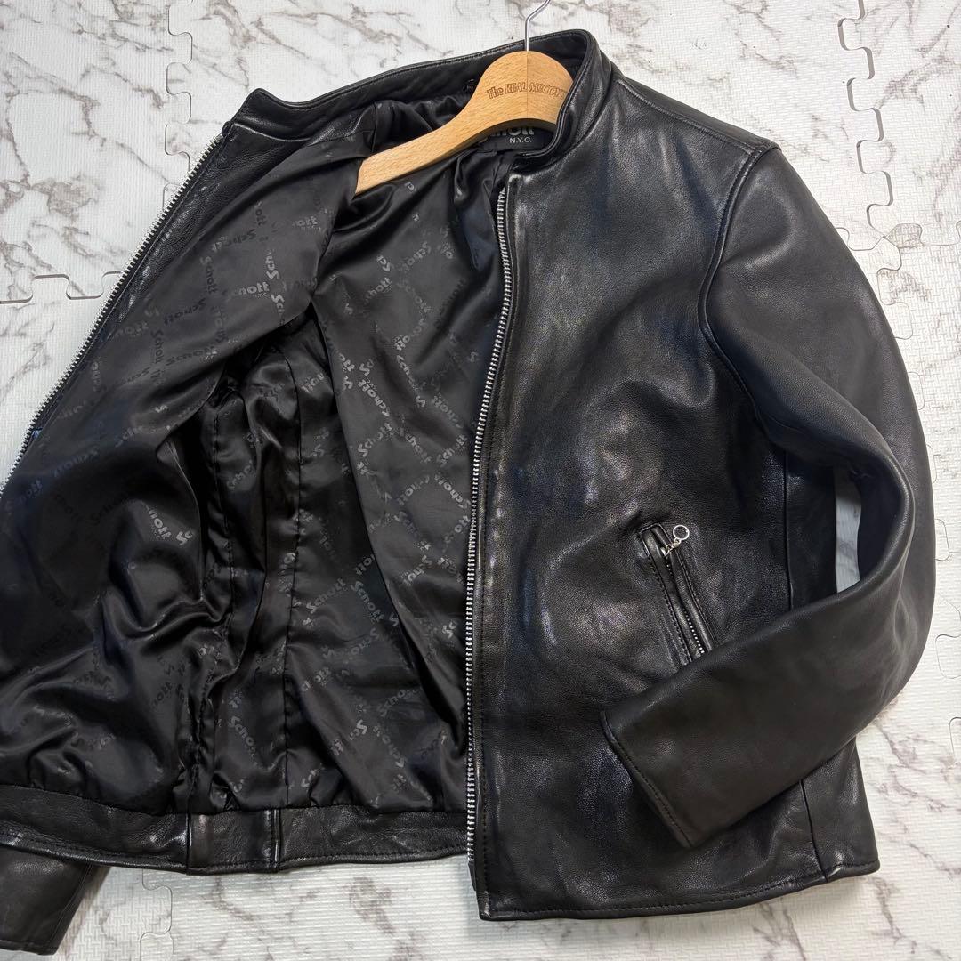 希少✨schott ショット 羊革 ラムレザー シングルライダース M