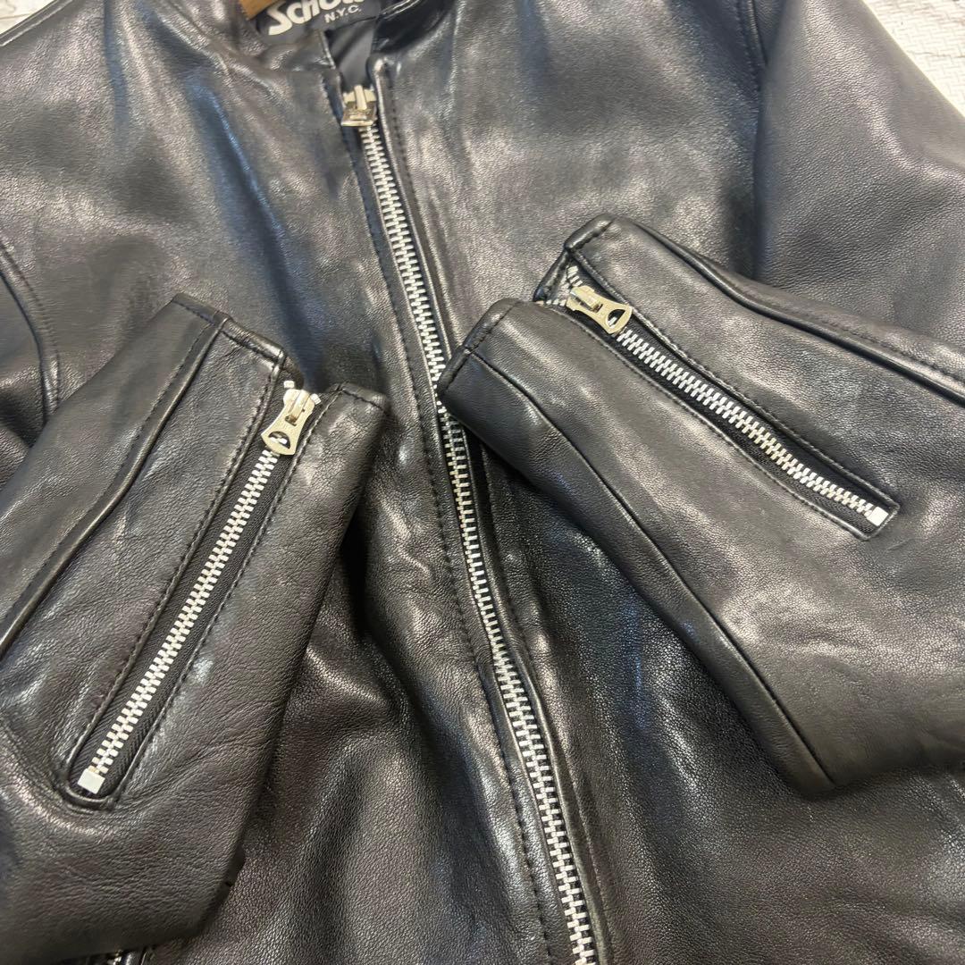 希少✨schott ショット 羊革 ラムレザー シングルライダース M