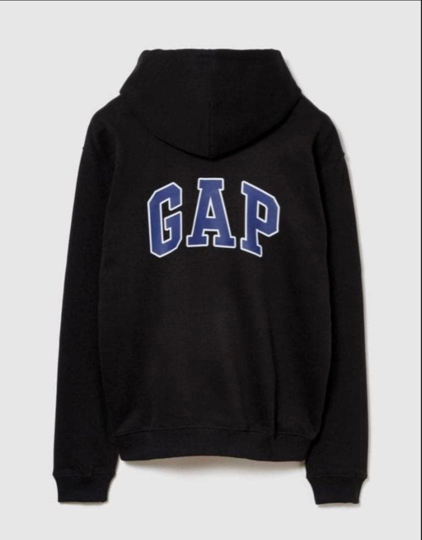 GAP x スチャダラパー アーチロゴ フード付きパーカー　黒　フーディー　S
