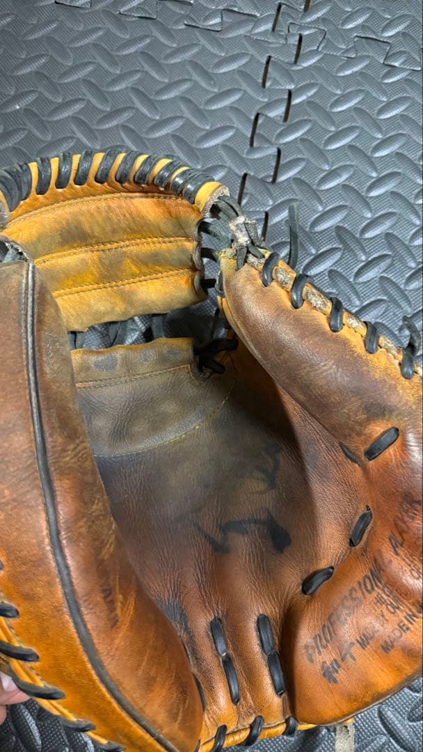 ハタケヤマ　キャッチャーミット　ブラウンレザー 硬式グローブ