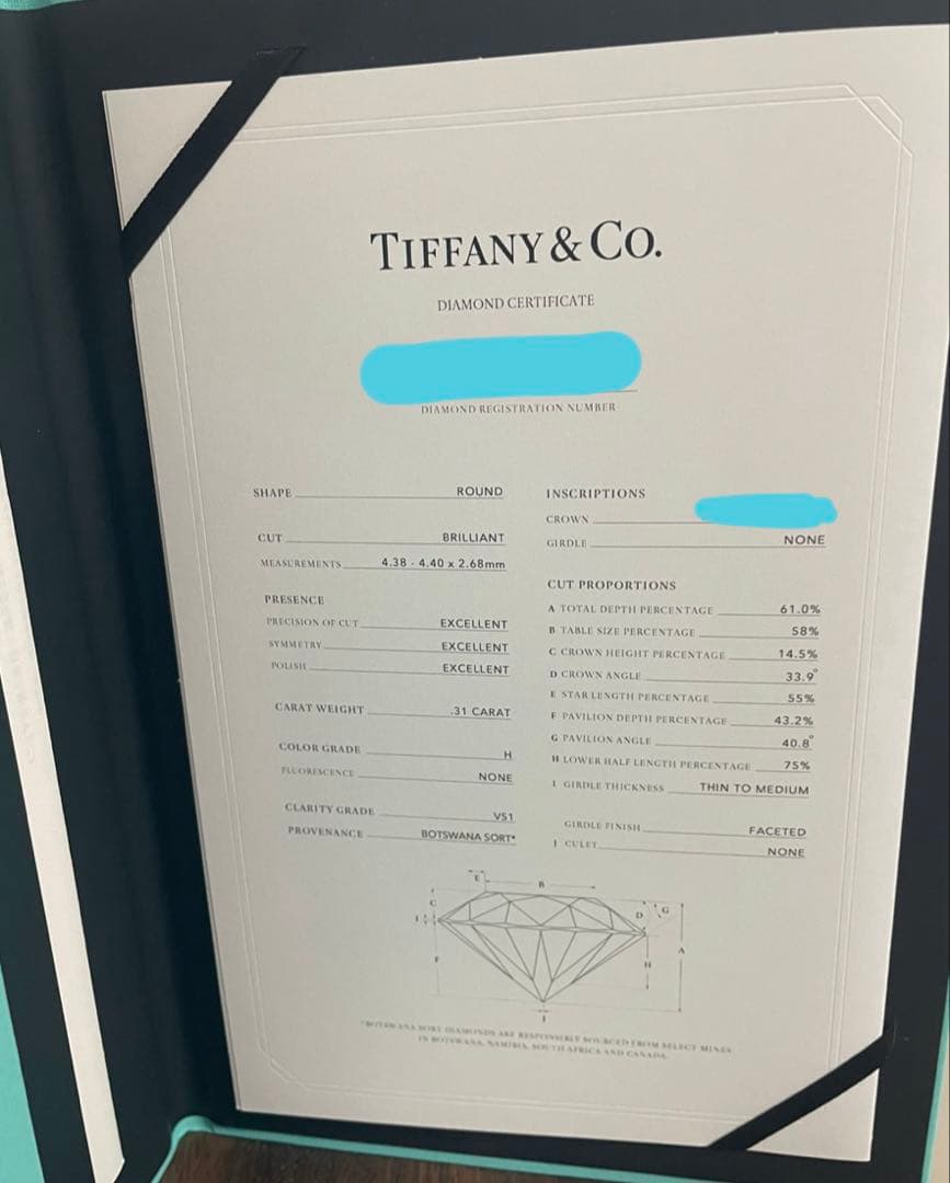 Tiffany& Co. 婚約指輪 0.31ct 新品未使用